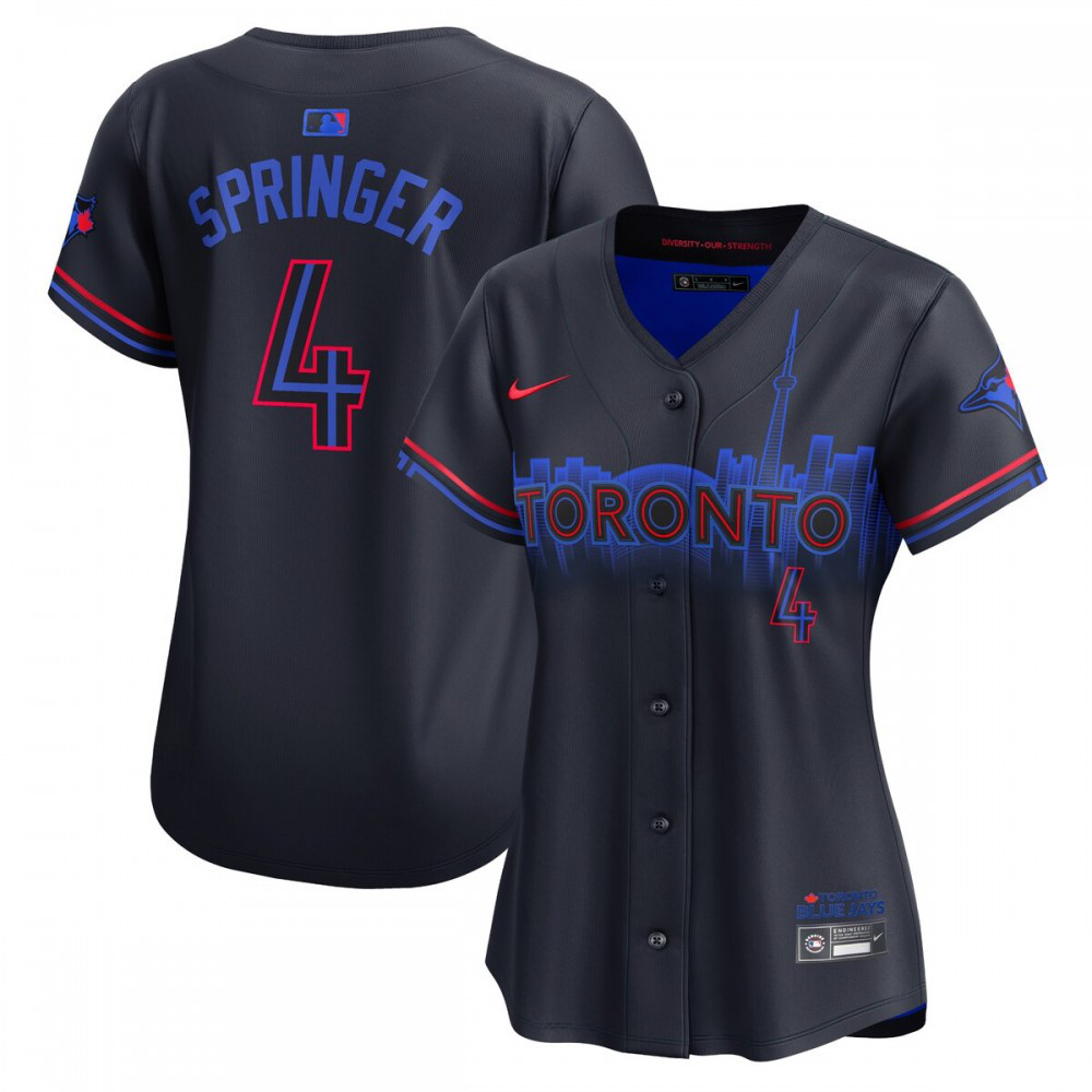 George Springer Toronto Blue Jays Women's 2024 City Connect Limited Player Jersey - Navy-Pro Kit Vault | Brand New 26/27 Sports Jerseys